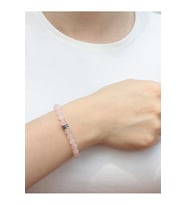 Doğal Taş Pembe Kuvars Doğal Taş Bileklik Orta Boy 6 mm Taşlı dtdbpk6