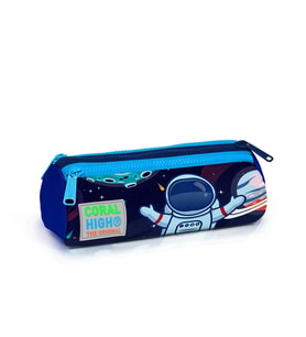 CORAL HIGH 22024 ÜÇ BÖLMELİ DESENLİ KALEM ÇANTASI MAVİ(SAX)
