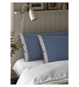 Çiçek Detaylı 2'li Yastık Kılıfı Seti - %100 Cotton