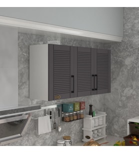 Kenzlife hazır mutfak dolabı mandalina60 gri mod2 60*120*32 mebran kapak suntalam gövde (Karışık)