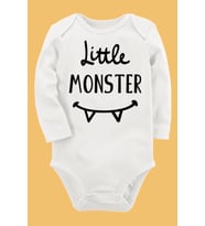 Organik Baskılı Pamuklu Unisex Bebek Body UZUNKOLE36