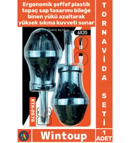 #Tornavida Premium 6 X 35 Mm Ergonomik Dar Alan Takımı Blister 2'li Topaç Yıldız Düz Tornavida Seti