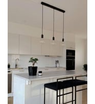 MYLİGHTS  MAT SİYAH ÜÇLÜ METAL SARKIT AVİZE RUSTİK VİNTAGE RETRO  60CM KASA  