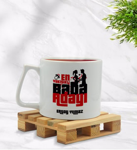 BK Gift Kişiye Özel En Yakışıklı Baba Tasarımlı Middle Beyaz Kupa Bardak Model 1