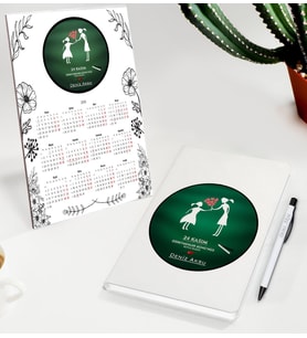 BK Gift Kişiye Özel İsimli Öğretmenler Günü Tasarımlı Defter Tükenmez Kalem ve Masaüstü 2024 Takvim Hediye Seti - 1, Öğretmene Hediye, Öğretmenler Günü