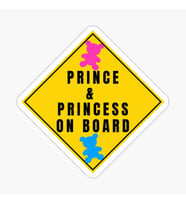 Arabada Prens ve Prenses Var Sticker oto Etiket 18cm MD6
