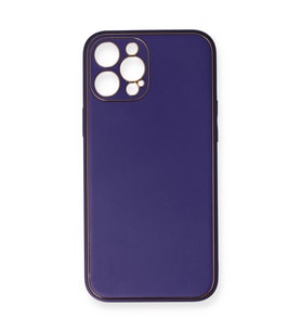 iPhone 12 Pro Kılıf Coco Deri Silikon Kapak - Mor