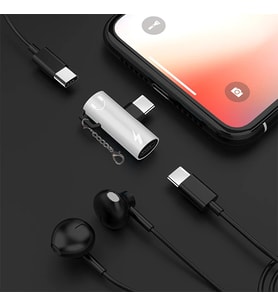Anahtarlık Dual Usb Type C Şarj Dönüştürücü Başlık Adaptör-(5775) - GLST9733-2979