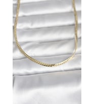 CM 14K Gold Renk Yassı Zincir Model 45 cm Kadın Kolye 5886