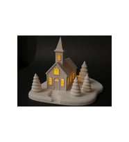 Yılbaşı Süsü Led Işıklı Tekli Bahçeli Ev Dekorasyon Biblo Kış manzaralı tealight Led Mumlar Hediye