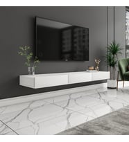 Avalon 3 Kapaklı Duvara Monte TV Sehpası – 140 cm, Modern Minimal Tasarım,  TV Ünitesi (Beyaz)