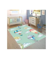 Rovigo Home Dijital Baskı Yıkanabilir Kaymaz Taban Çocuk Halısı RVG4094-SD087 (Yeşil)