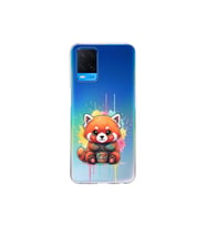 Oppo A54 4G ile Uyumlu Splash Tilki Tasarımlı Şeffaf Silikon Kılıf