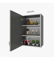 Kenzlife mutfak dolabı irem  090.060.32 gri  2 raflı kapaklı  ofis banyo kiler evrak kitaplık