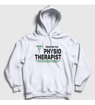 Presmono Unisex Beyaz Trust Hediye Physiotherapist Fizyoterapist Kapüşonlu Sweatshirt 545599tt (Beyaz)