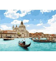 Venedikte Yaz Sayılarla Boyama Seti 40x50 cm (Tuvale Gerili)