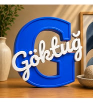 G Harfi Kişiye Özel Dekoratif İsimlik 3D Baskı Bebek ve Çocuk Odası Harf İsim Yazısı Masa Üstü Özel Tasarım