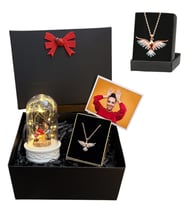 Renkli Zümdürü Anka Kuşu Kolyeli Fotoğraflı Premium Hediye Seti - Kişiye Özel Set (Model 7)