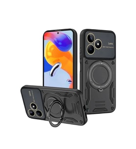 Realme C53 Kılıf Joy Lens Standlı Kapak - Siyah