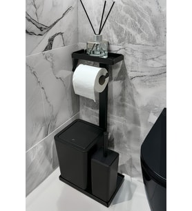 3'ü 1 Arada Banyo Seti Tuvalet Kağıtlık, Çöp Kovası Ve Tuvalet Fırça Takımı
