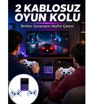HDMI TV Bağlantılı Kablosuz Kollu Taşınabilir Oyun Konsolu