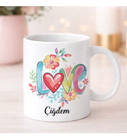 Kişiye Özel Love Kupa Bardak (Beyaz)