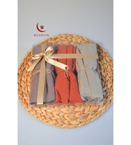 Bambu Kraş Şal – 75x210 cm  Nefes Alabilir, Terletmez, Tok Duruşlu Mevsimlik Kumaş (3'lü Kutu) (Turuncu)
