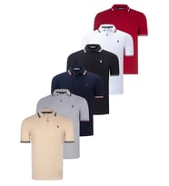ALTILI SET T8594 DEWBERRY ERKEK T-SHIRT-SİYAH-BEYAZ-LACİVERT-GRİ-BEJ-BORDO (Karışık)