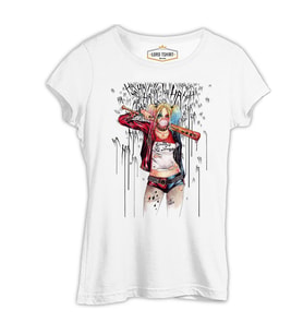 Suicide Squad - Harley Quinn Daddy's Monster Beyaz Kadın Tshirt