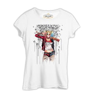 Suicide Squad - Harley Quinn Daddy's Monster Beyaz Kadın Tshirt