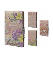 GIPTA KİLİTLİ İP. DİKİŞLİ SERT KAPAK KRAFT HATIRA DEFTERİ 14X20- 96YP