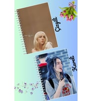 Billie elish defter seti 2 adet A4 boyutu 21*30 çizgili + kareli 60 syf