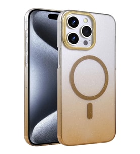Newface Apple iPhone 14 Pro Max Glossy Magsafe Kapak - Çöl Titanyum