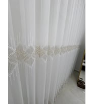 NİVEMESHOME ELİN 2573 GOLD DETAY 1/3 PİLELİ TÜL PERDE APM