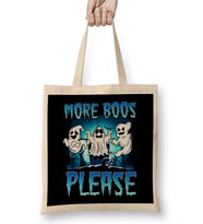 8 Bit  Funny More Boos Please Halloween Ghosts Booze Pun Bez Çanta Uzun Saplı