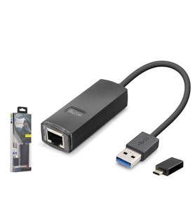 Usb 3.1 Usb Type-c Gen1 Ethernet Adaptör Gigabit Siyah LAN03