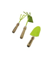 ELTOS EBS-003  3PCS  BAHÇE HOBİ SETİ  RENKLİ METAL   ÇİFT BAŞLI ÇAPA - 3 DİŞLİ TIRMIK - KÜREK  AHŞAP SAPLI (5343)