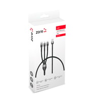 Zore Shira Serisi 3in1 USB Kablo 30cm (Siyah)