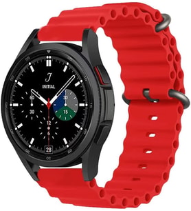 Huawei Watch GT3 Pro İle Uyumlu Dalgalı Okyanus Quintessential 46mm Rahat Kullanım Esnek Kabartmalı Kırılmayan Quintessential Metal Tokalı Kordon Kırmızı