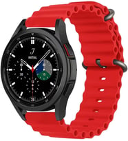 Huawei Watch GT3 Pro İle Uyumlu Dalgalı Okyanus Quintessential 46mm Rahat Kullanım Esnek Kabartmalı Kırılmayan Quintessential Metal Tokalı Kordon Kırmızı