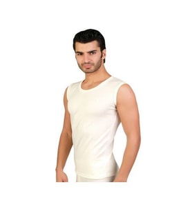 UYGUR %75 Yün Erkek Sıfır Kol Atlet İçlik (Beyaz)