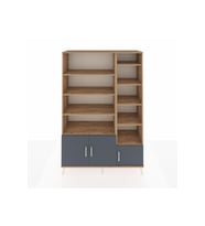 Hyperion Dolap 10 Raflı 3 Kapaklı 132x44x195 Çam-Antrasit/Çam