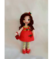 Sevimli Çilek Bebek Amigurumi Organik Oyuncak