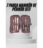 7 Parça Paslanmaz Çelik Manikür ve Pedikür Seti Çantalı Profesyonel
