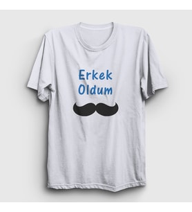 Presmono Unisex Beyaz Erkek Oldum Sünnet T-Shirt 553543tt (Beyaz)