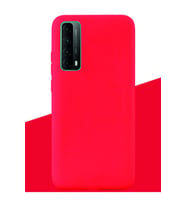 Huawei P Smart 2021 Kılıf Kamera Korumalı Silikon Rubber Arka Kapak (Kırmızı)
