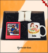 Öğretmenler Gününe Özel Teacher's Day Baskılı Kupa & Kişiye Özel Bileklik & Kişiye Özel Fotoğraf Çerçevesi Hediye Seti