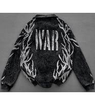 YIKAMALI KUMAŞ OVERSIZE DÜĞMELİ YAKALI SWEAT - %100 PENYE OVERSIZE SWEATSHIRT (Gri)