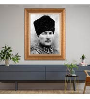Altın Varaklı Paspartulu Çerçeveli Tablo rv550