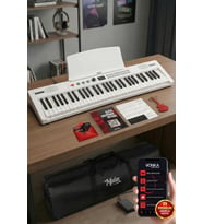 Midex PS4000WH Tuş Hassasiyetli 61 Tuşlu Org Bluetooth USB Midi METOD (Sustain Pedalı Çanta)